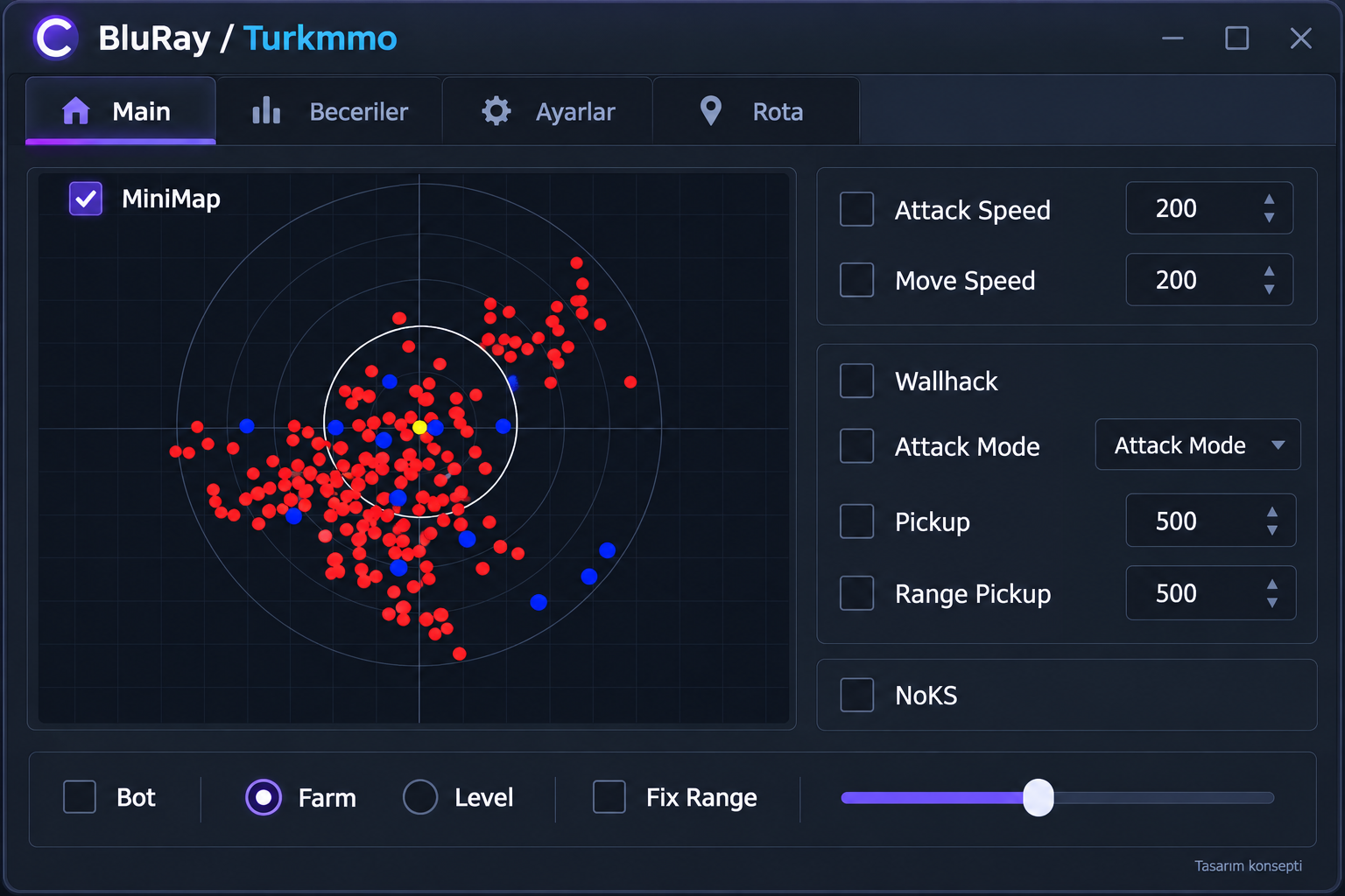 Main • Temel Ayarlar arayüz tasarımı